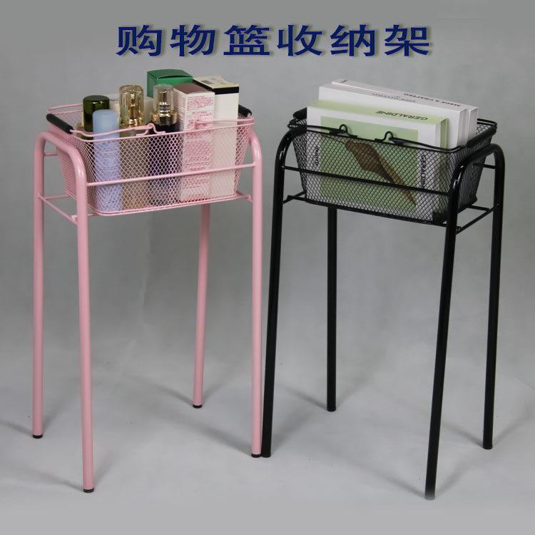 超市店用手提购物篮底座购物架 托 托架精品店美妆店铁艺购物篮架