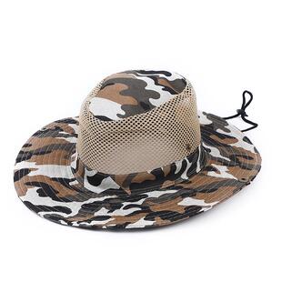 帽子男士天大帽檐户外钓鱼防晒帽夫帽工地干农活太阳帽