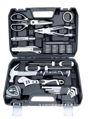 家用工具箱套家庭31801载六日装常电工五金工车具大全老虎钳内角
