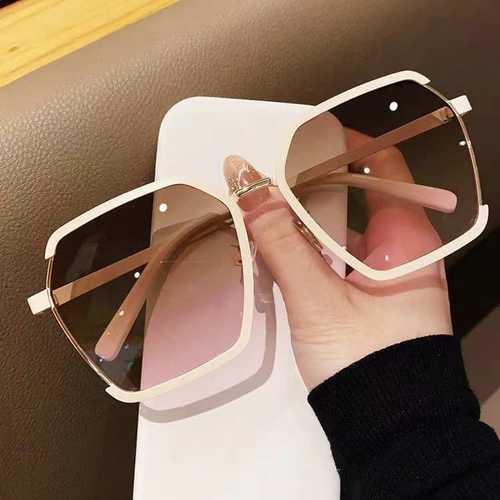 Women  Square Sunglasses for Men Oversized White Tea Origina