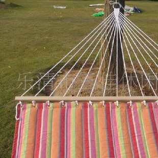 三佳休闲户外吊 床双人棉帆布吊床带木棒旅游吊床架 室内吊椅批发