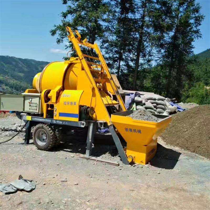 搅拌机滚筒搅拌机混凝土搅拌拖泵搅拌泵送一体机40搅拌地泵