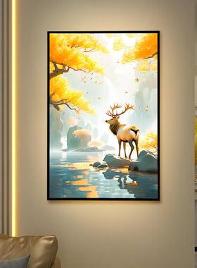 发光壁画 画灯led光源挂墙高清现代轻奢装饰画 画带灯门厅卧室高