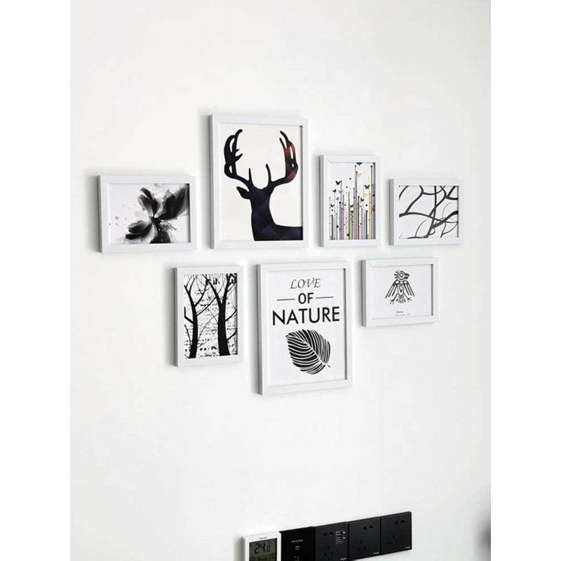 北欧风照片墙创意挂墙组合相框墙免打孔相片墙酒店宾馆墙壁装饰框