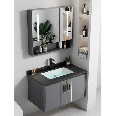 简易太空铝挂墙式洗手盆陶瓷一体洗脸盆小卫生间浴室柜组合洗漱台