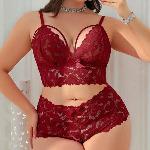 Lace bra set, pajamas, underwear, plus size home clothes,