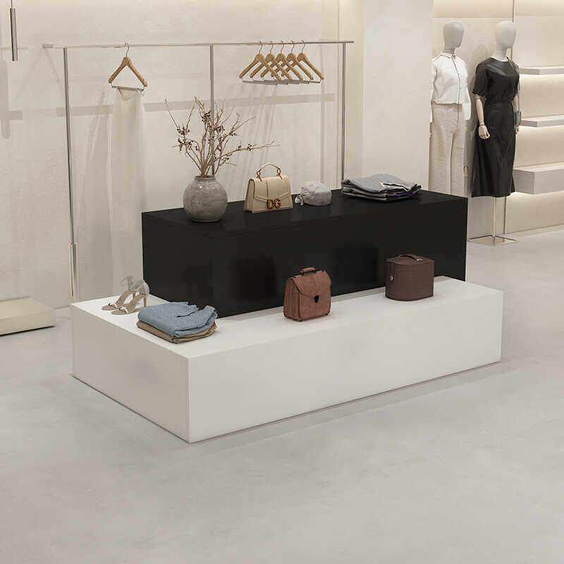 服装店吧台中岛桌中间摆放流水台童装收纳展示柜女装鞋包店展示柜