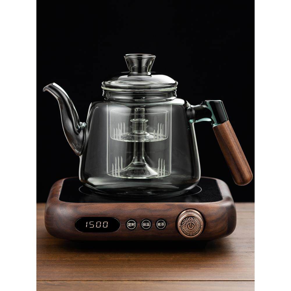 茶机核桃电陶瓷炉全玻璃蒸茶壶综合保健壶家用泵茶炉茶壶