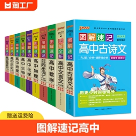 图解速记高中古诗文文言文数学英语词汇物理化学生物，政治历史解读高一二三高考基础清单大全辅导资料口袋书pass绿卡图书