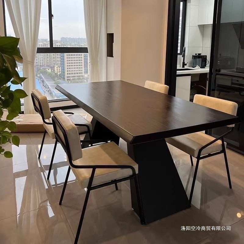 复古设计师餐桌长桌书桌实木办公桌家用原木会议桌现代简约北欧