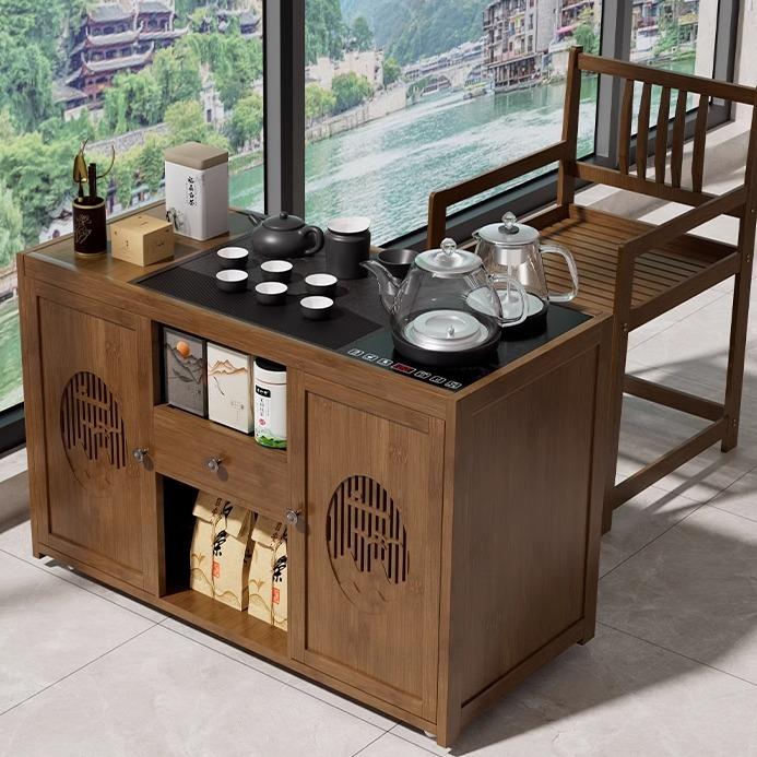 新中式茶桌移动小茶台客厅茶水柜沙发边几泡茶台烧水壶一体茶吧机