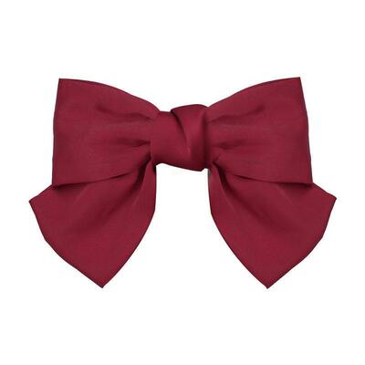 Big Bow Hairpin Burgundy Academy Satin Lolita Spring Clip Ha