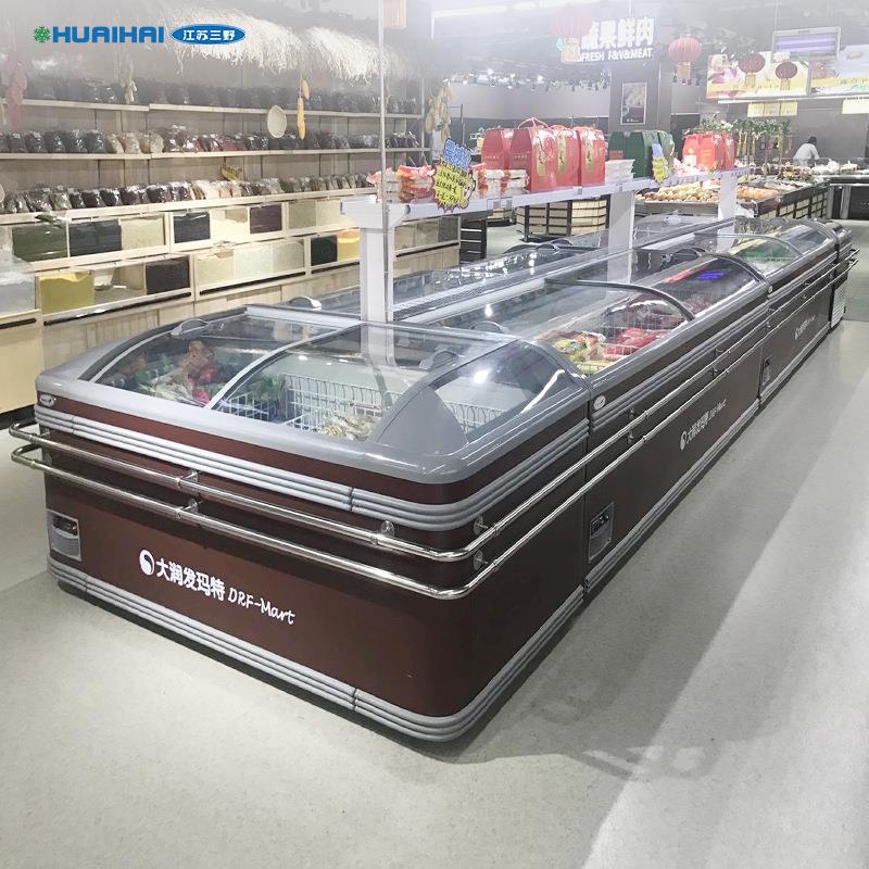 自动化霜组合岛柜工厂直销低温岛柜超市冷柜冻品柜超大容量展示柜