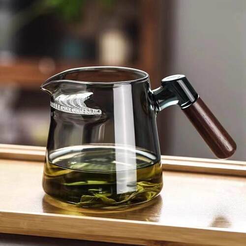 公道杯2026新款加厚高档月牙带茶漏过滤网一体玻璃茶壶泡绿茶器分
