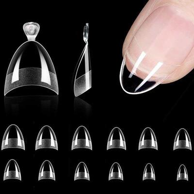 240pcs Half Cover Almond Pre-filed Nail Tips Half Matte XS P