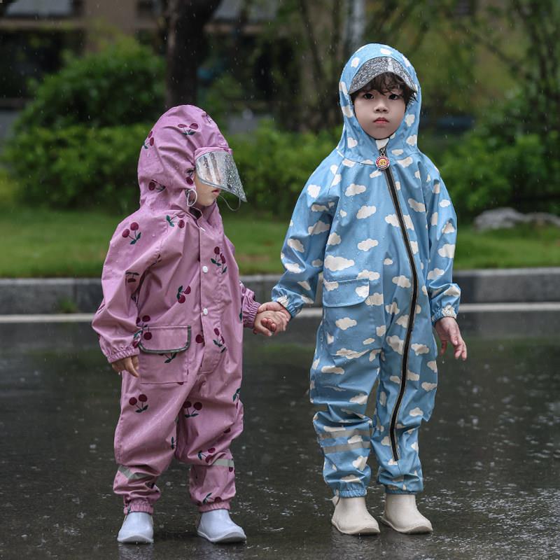 儿童连身雨衣男童女宝宝幼儿园小学生全身防水防暴雨小孩雨披套装