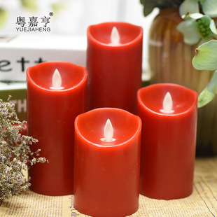 中国红婚庆装饰LED电子蜡烛灯摇摆晃动仿真石蜡假蜡烛酒吧婚庆灯