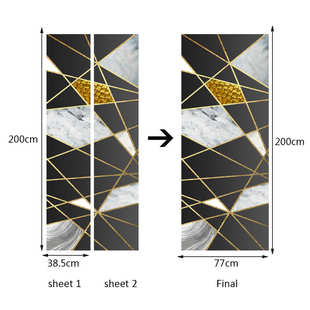 巨创货源PVC贴纸3D自粘门贴 墙贴 卧室客厅现代装饰 金色线条