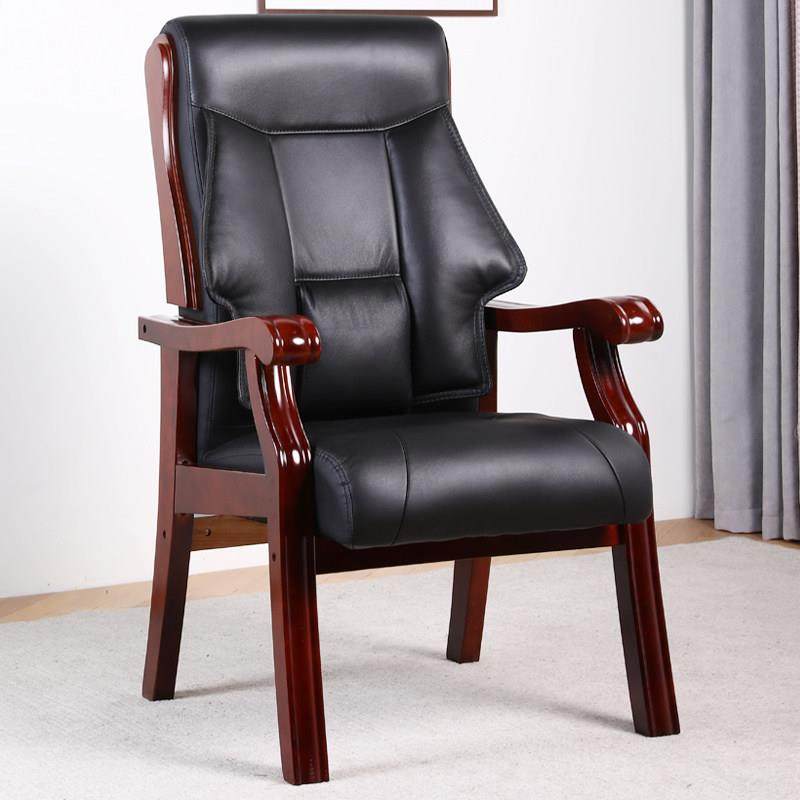高档老板椅实木家椅用真皮会议办子麻将椅子高棋牌室靠背公椅电脑