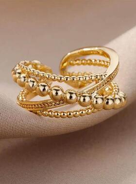 Rings for Women 18K Gold Plated Jewelry Accessories Vintage