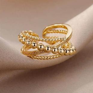 18K Gold Plated Rings Accessories Women Jewelry Vintage for