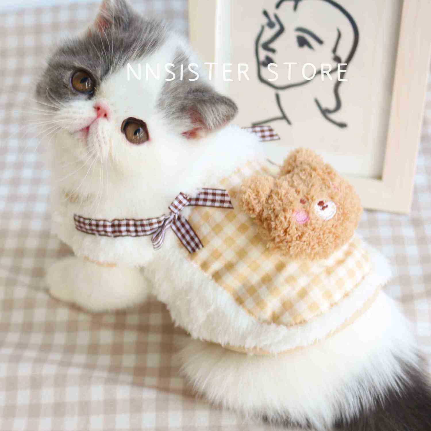 猫咪衣服加厚保暖背心马甲雨衣