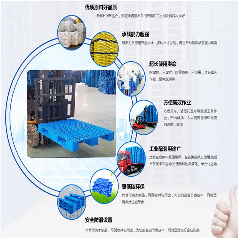 台州厂家直销塑料叉车托盘平川字重托型1双板面焊接盘.2m周转NFR