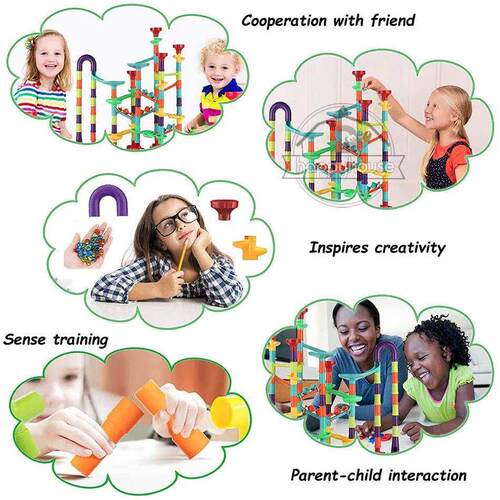 Marble Run Race Track Building Blocks Kids 3D Maze Ball Roll