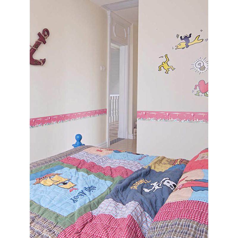 儿童房卡通瓷砖腰线贴纸防水防潮墙纸地脚线墙贴自粘卫生间踢脚线,家居饰品,软装墙贴,淘宝优惠券,粉丝福利购,淘宝优惠卷