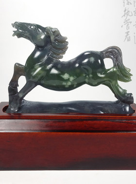 【玉雕大师作品】和田玉《马到成功》摆件3828