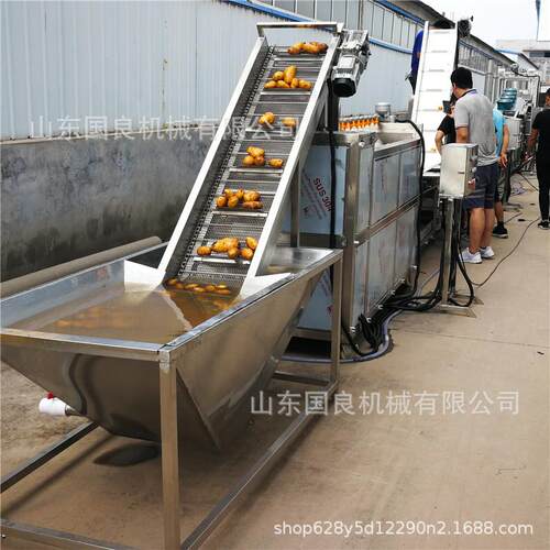 速冻狼牙土豆条波成套加线工设备 自动浪形全土豆片CUM油炸流水