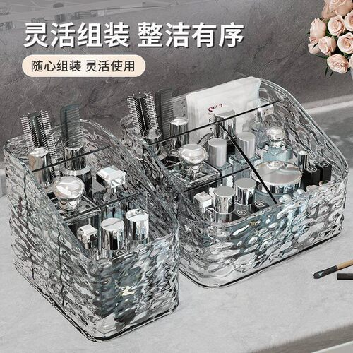 化妆品收纳盒桌面高级感轻奢桌面梳妆台整理护肤品高级感亚克力大