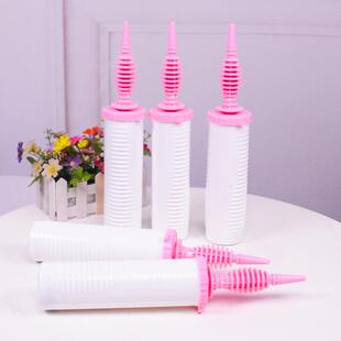 粉白色大号省力手推气球打气筒手动双向出气铝膜长条圆汽球打气机