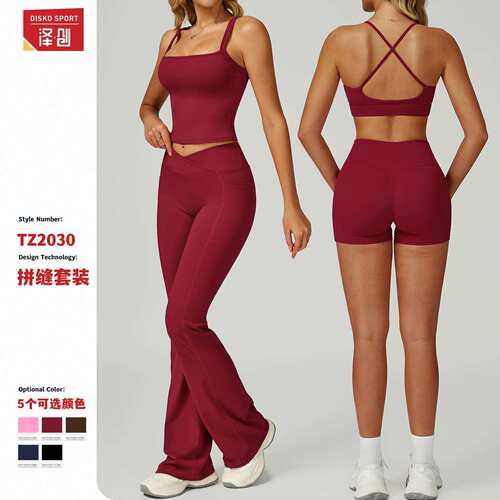 Yoga suit with hollow out design, women's high waist tight