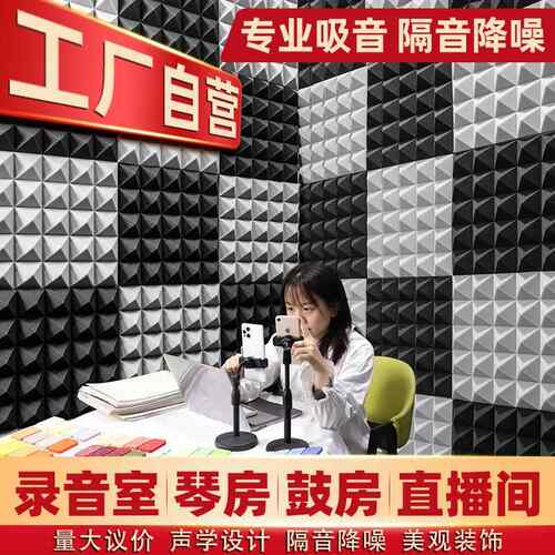 跨境金字塔隔音保温热阻燃聚氨酯吸音棉隔棉录音专棚用448消音棉