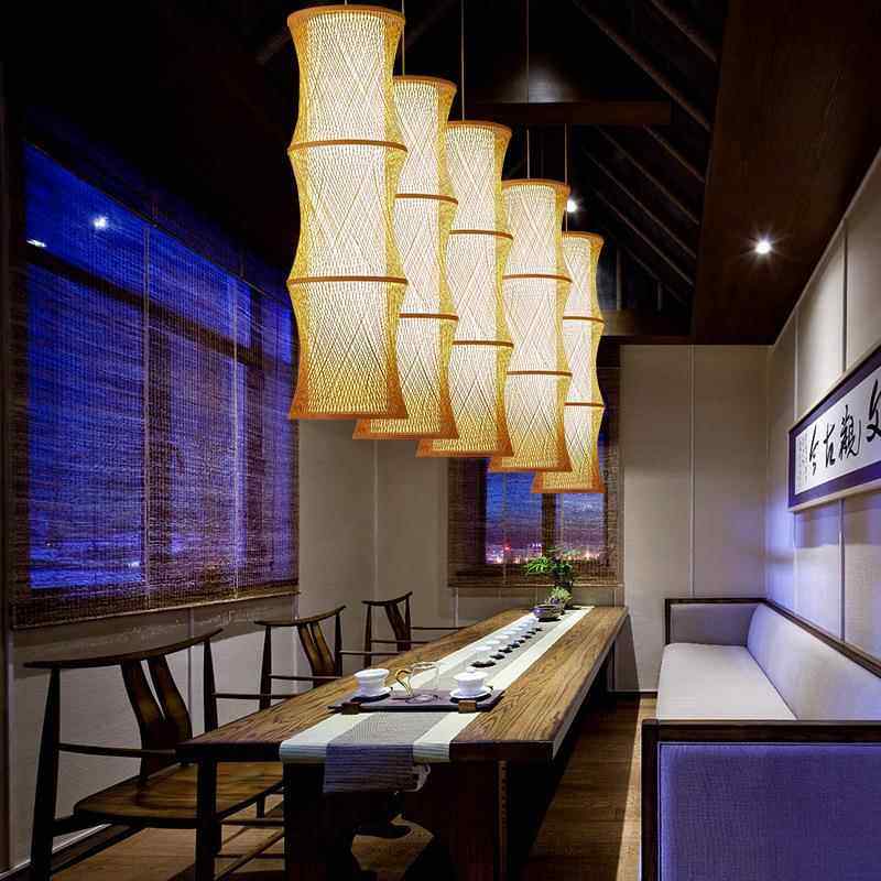 新中式竹吊灯高端酒店堂艺大灯具别术511墅客厅餐厅楼梯日编式竹