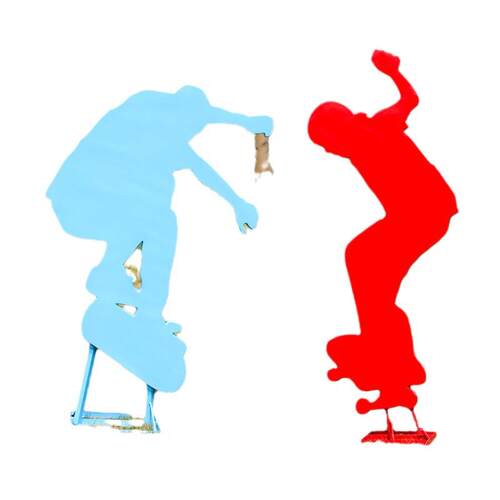 运动剪影人物户外玻璃钢雕塑园林景观公园绿地学校小区装饰美陈