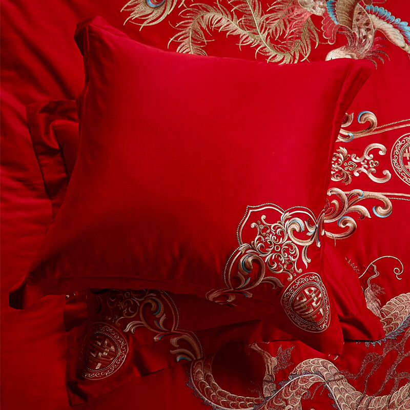婚绣花小抱枕大红色纯棉靠垫枕套刺绣一对460*60CM不含芯结婚#11|msdalam kategori rumah Fabrik, bantal/bantal - dari Buy2taobao.com untuk memberikan perkhidmatan ejen Taobao profesional membeli