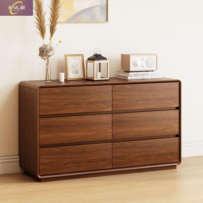 中风实木斗柜胡色八斗柜抽屉柜客厅HXY六斗柜桃室储物柜卧边古柜