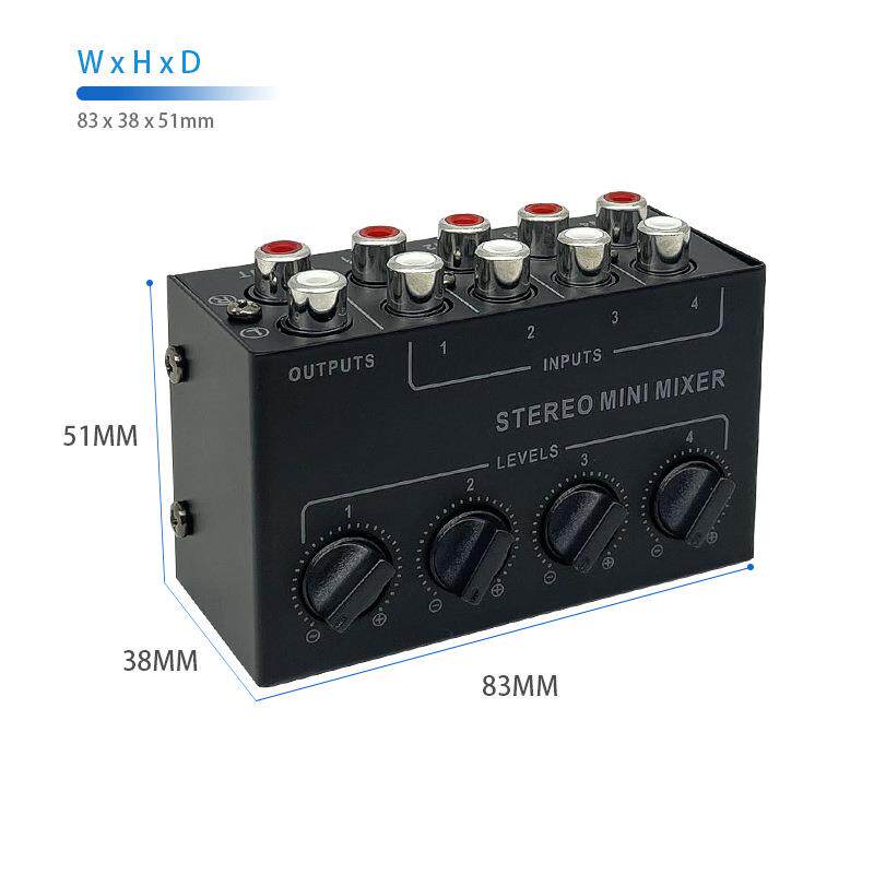 CX400 4通道音频信号混合器立体声调音台集线器 无源混音器控