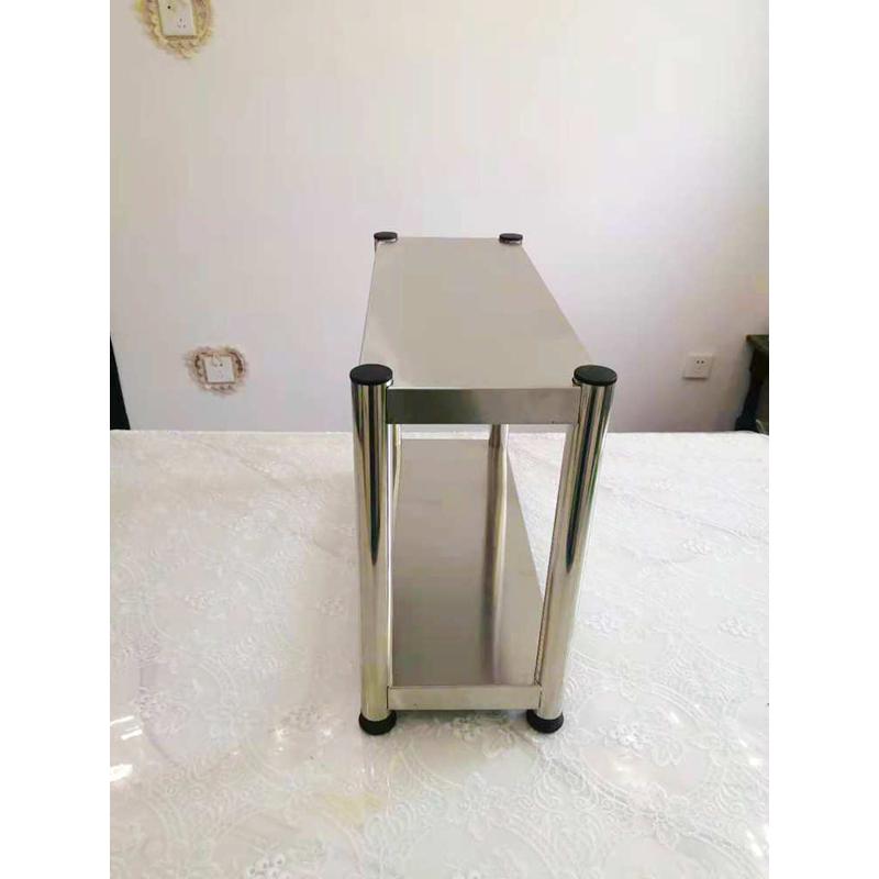 ZZ8N批发厨房两层不锈钢置物架加厚二层台面收纳储物架子落地承重