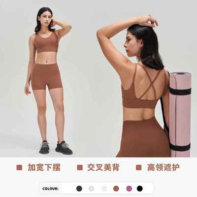 women cross bra strap shockproof pads back chest with back