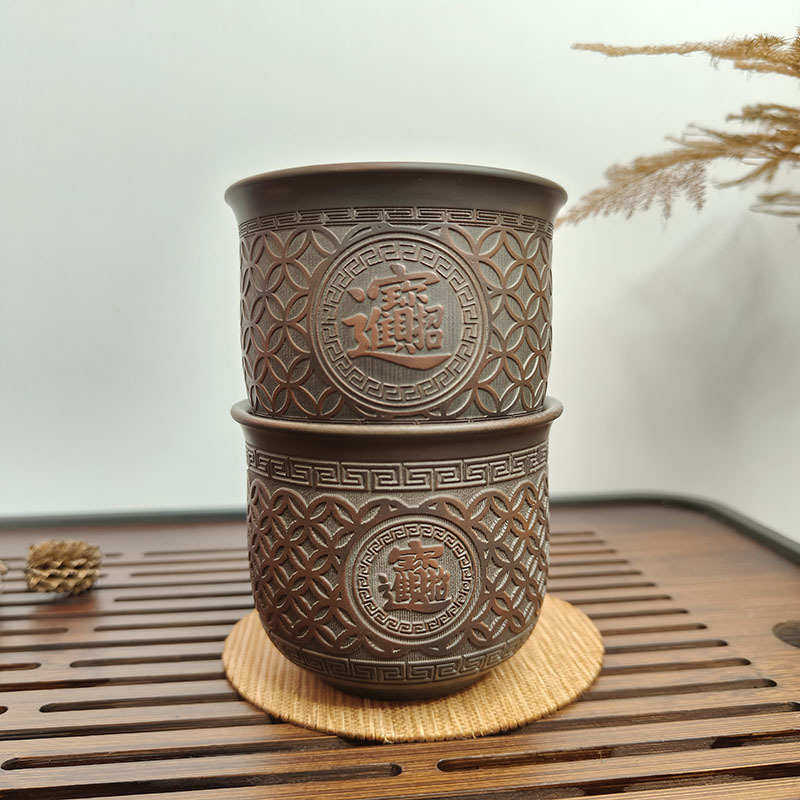 广西钦州坭兴陶主人杯招财进宝杯中式功夫茶杯单杯厂家批发,餐饮具,茶杯,淘宝优惠券,粉丝福利购,淘宝优惠卷