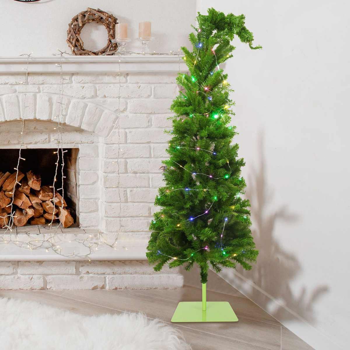新款圣诞树 绿色歪脖子树室内装饰LED灯发光1.5m/1.8m 现货