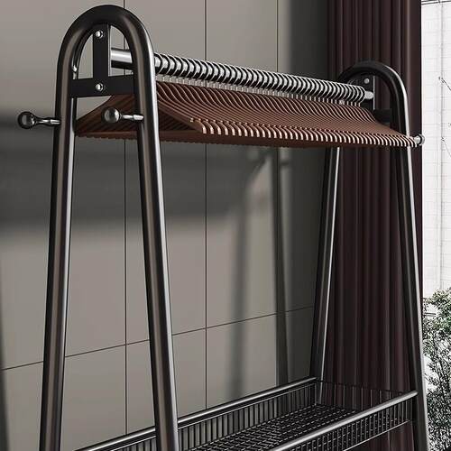 简易衣帽架落地室内房间挂衣架子可移动晾衣架家用卧室衣服收纳层