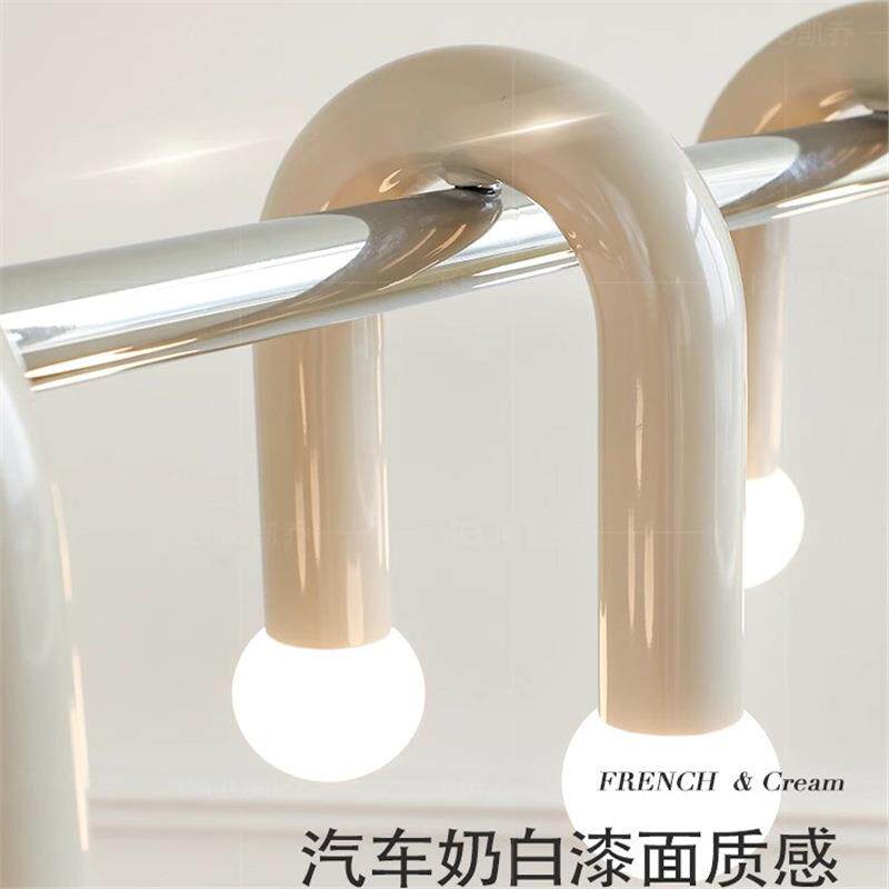 北欧奶油风餐厅吊灯现代简约设计师款北欧餐桌灯2025新款U型灯具