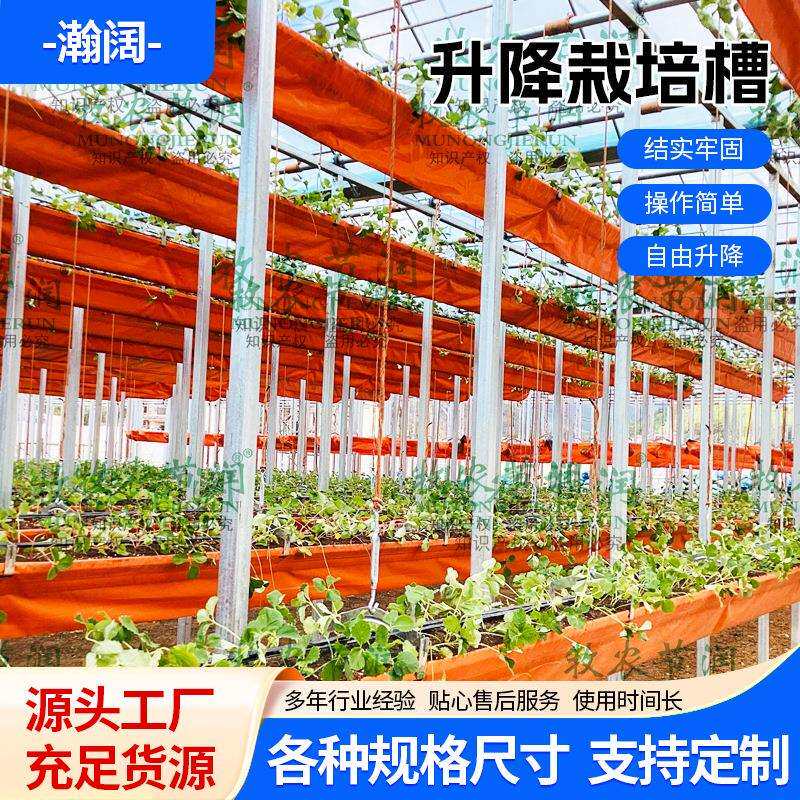 温室大棚无土栽培电动升降高架草莓立体栽培槽PVC种植槽
