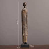 摆件复古风格 饰品雕塑人像书房怀旧女艺术品部落寂侘软桌面 非洲装