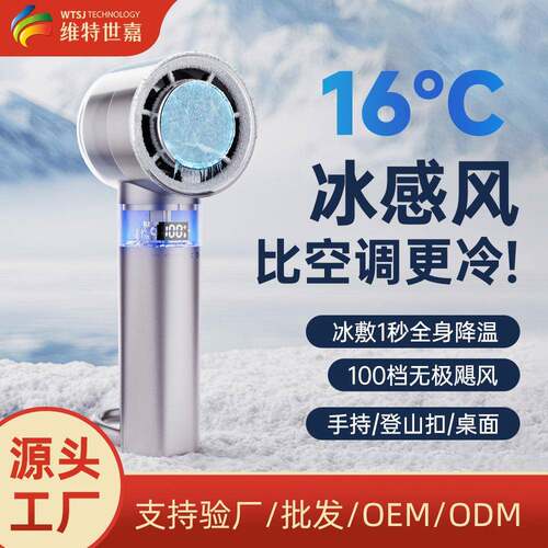 维特世嘉25年手持冰敷制冷高速便携百档大风力户外登山扣数显风扇