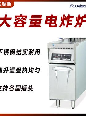 富琛斯商用大容量电炸炉不锈钢家用加厚油炸锅炸串鸡腿电炸锅
